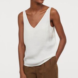 H&M White/Cream Satin Tank/Cami, Size 4